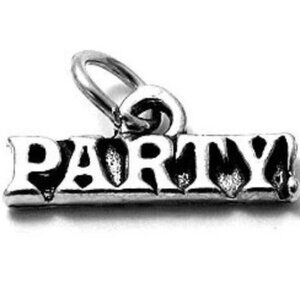"PARTY" CHARM IN STERLING SILVER